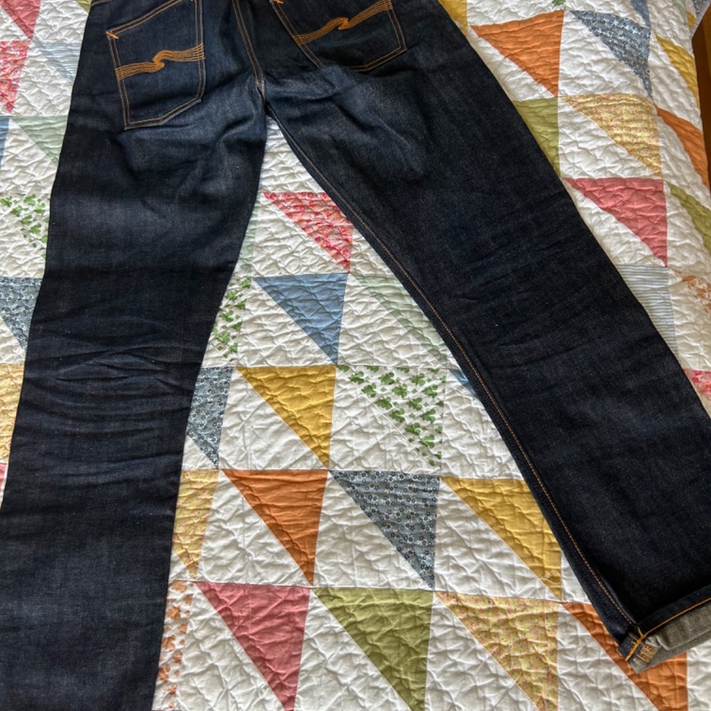 Nudie Jeans Grim Tim Dry Selvage Denim Organic Cotton W33 L32 NWOT - Picture 4 of 16